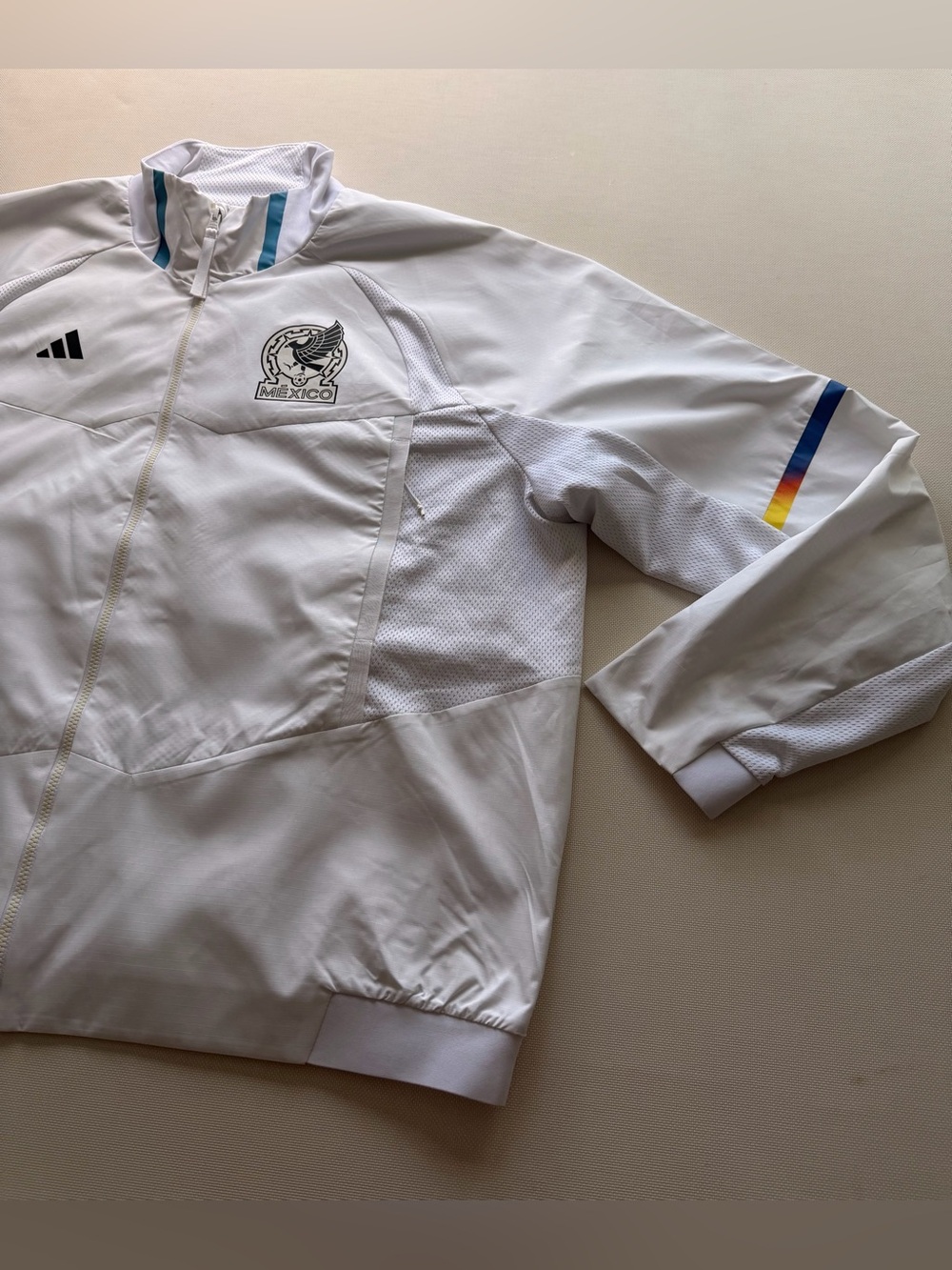 adidas Mexico National Team Soccer Jacket Full Zip Track Jacket White 2XL
